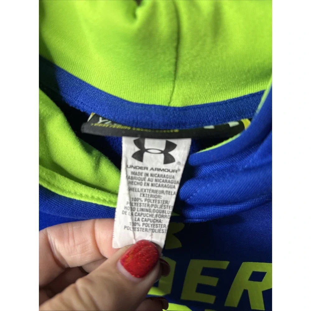 Under Armour Boys Sweater Hooded‎ Royal Blue SIze YLG L  Loose Fit Pullover